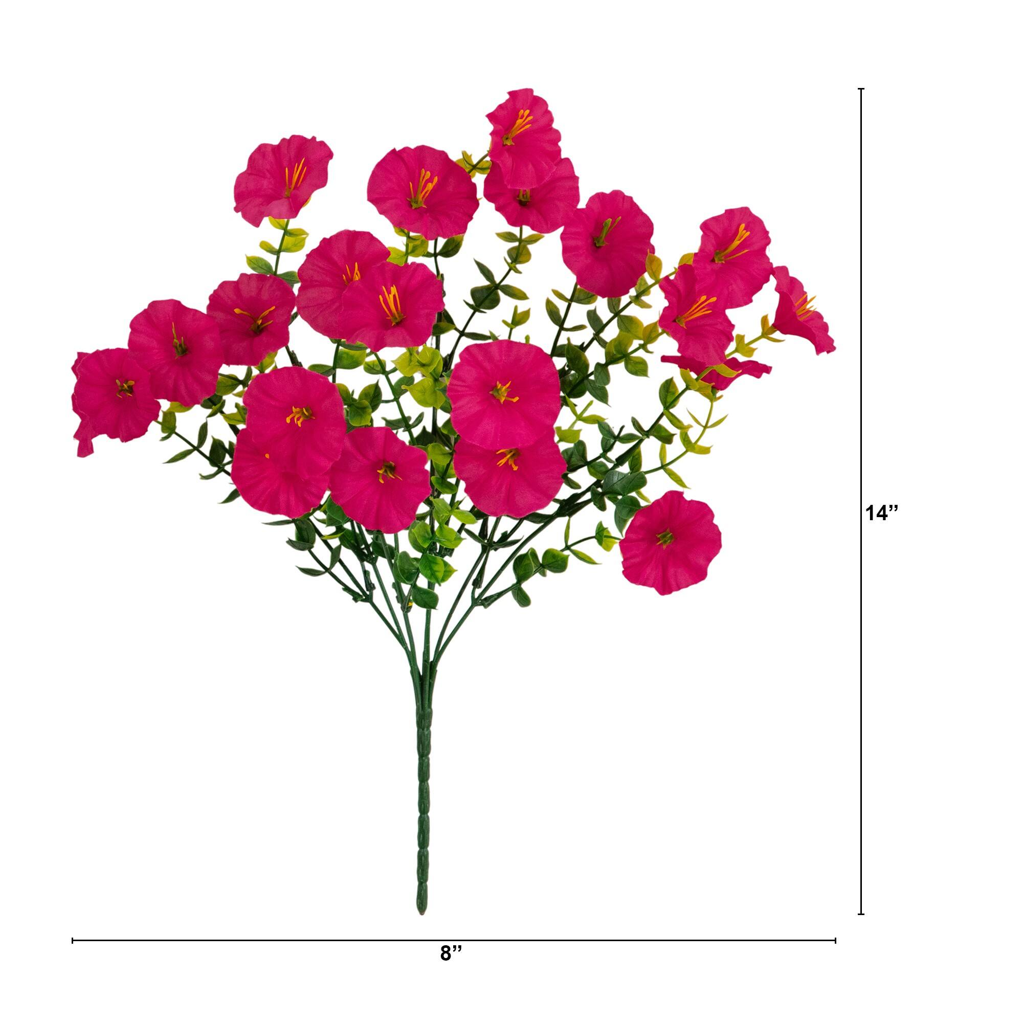 14" UV Resistant Artificial Morning Glory Bushes